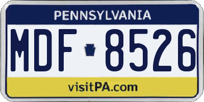 PA license plate MDF8526