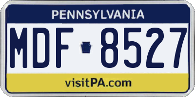 PA license plate MDF8527