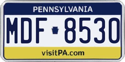 PA license plate MDF8530