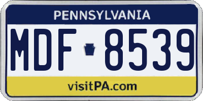 PA license plate MDF8539