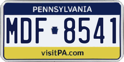 PA license plate MDF8541