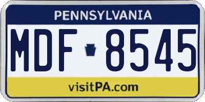 PA license plate MDF8545