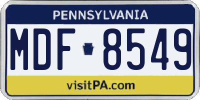 PA license plate MDF8549