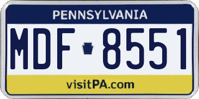 PA license plate MDF8551