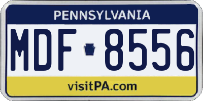 PA license plate MDF8556
