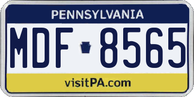 PA license plate MDF8565
