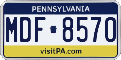 PA license plate MDF8570