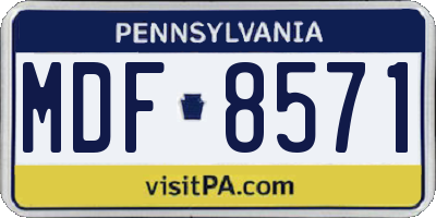 PA license plate MDF8571