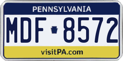 PA license plate MDF8572