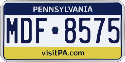PA license plate MDF8575