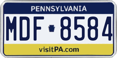 PA license plate MDF8584