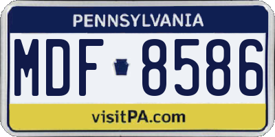 PA license plate MDF8586