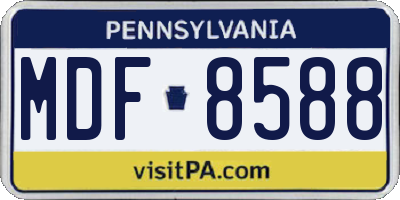 PA license plate MDF8588