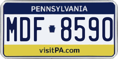 PA license plate MDF8590