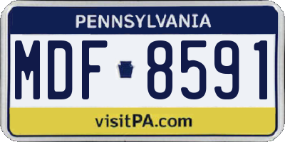 PA license plate MDF8591