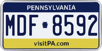 PA license plate MDF8592