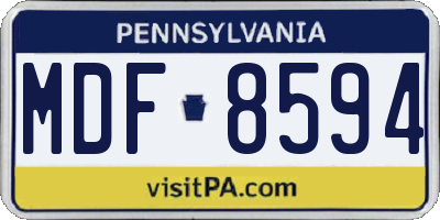 PA license plate MDF8594