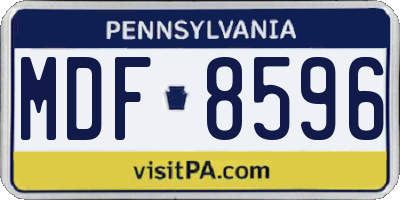 PA license plate MDF8596