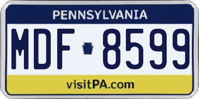 PA license plate MDF8599