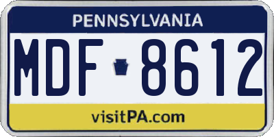 PA license plate MDF8612