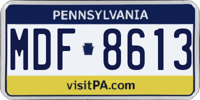 PA license plate MDF8613