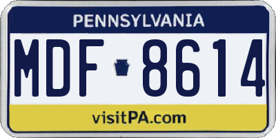 PA license plate MDF8614