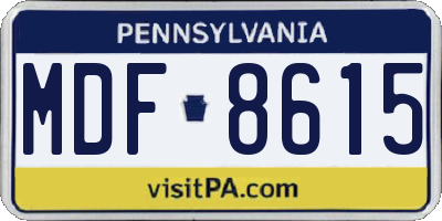 PA license plate MDF8615