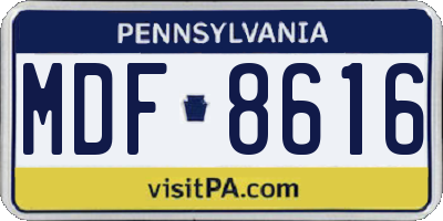PA license plate MDF8616