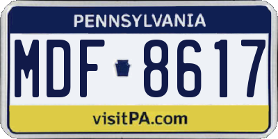 PA license plate MDF8617