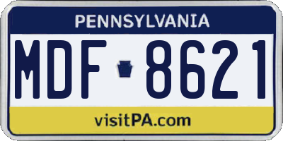 PA license plate MDF8621