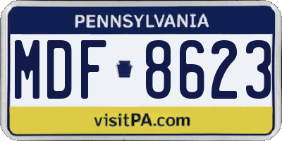 PA license plate MDF8623