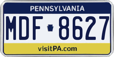 PA license plate MDF8627