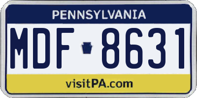 PA license plate MDF8631