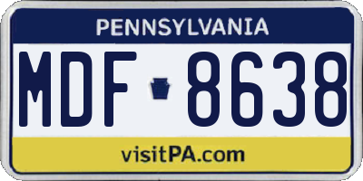PA license plate MDF8638