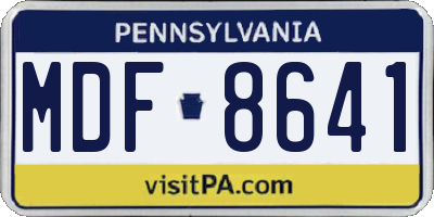 PA license plate MDF8641
