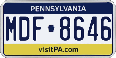 PA license plate MDF8646