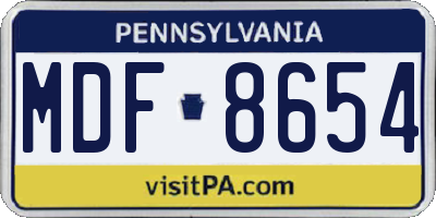 PA license plate MDF8654