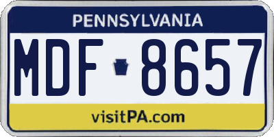 PA license plate MDF8657
