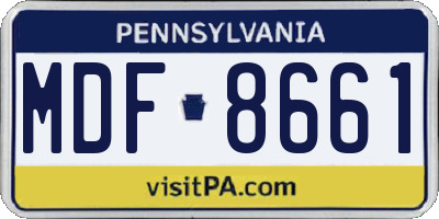 PA license plate MDF8661