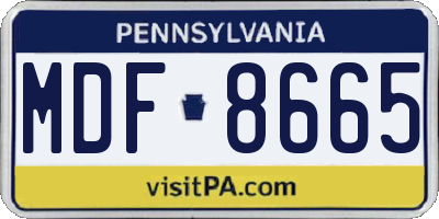 PA license plate MDF8665