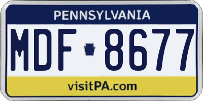 PA license plate MDF8677