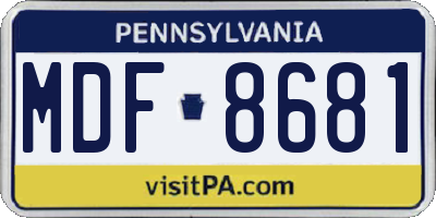 PA license plate MDF8681