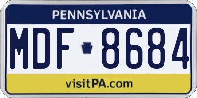 PA license plate MDF8684