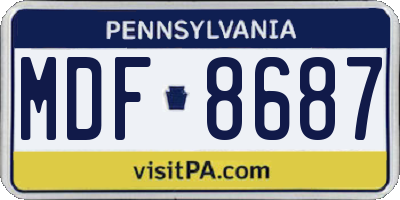 PA license plate MDF8687