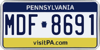 PA license plate MDF8691