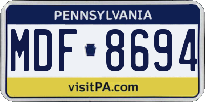 PA license plate MDF8694