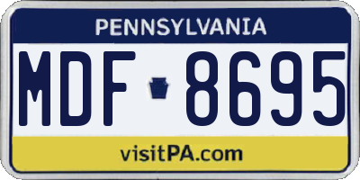 PA license plate MDF8695