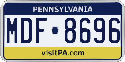 PA license plate MDF8696