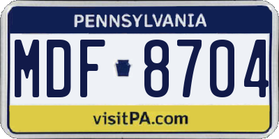 PA license plate MDF8704