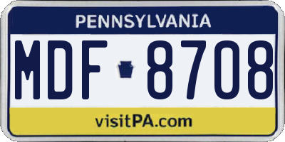 PA license plate MDF8708
